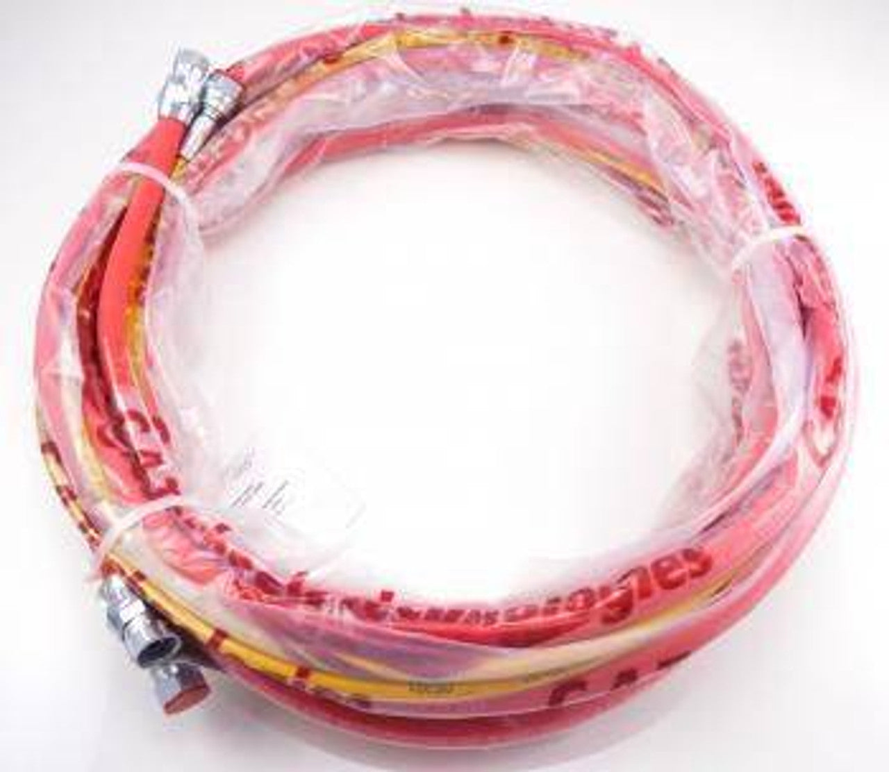 1/8” AAA High-Pressure Fluid & Air Hose Set - Yellow Fluid/Red Air (1885 psi) - 1/4” x 1/4” NPS Female Fittings