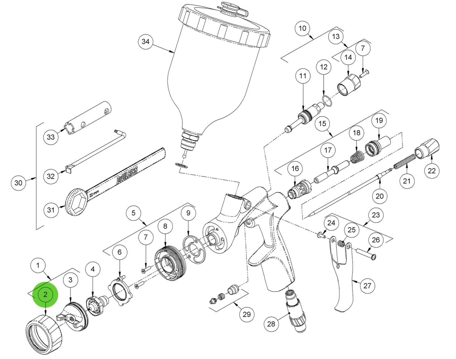 Binks DVXK-400 Air Cap Retaining Ring Assembly: A Must-Have for Precision!
