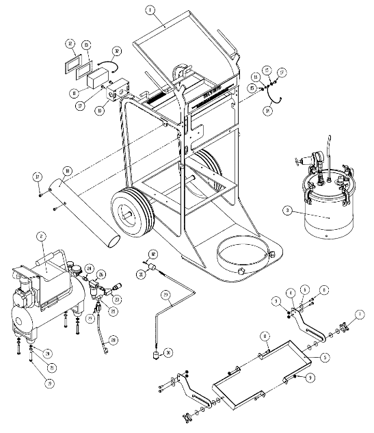 Ransburg No. 2 Deuce Cart Assembly - The Ultimate Two - Wheel Cart Solution