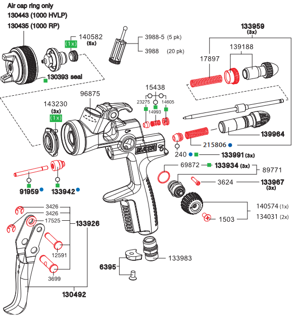 SATA Blue RP Air Cap Ring - The Ultimate Spray Gun Accessory