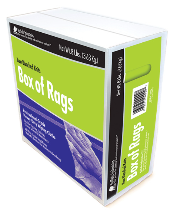 Buffalo Industries' Premium New Bleached Knits Cloth Rags - Ideal for All Your Wiping Needs