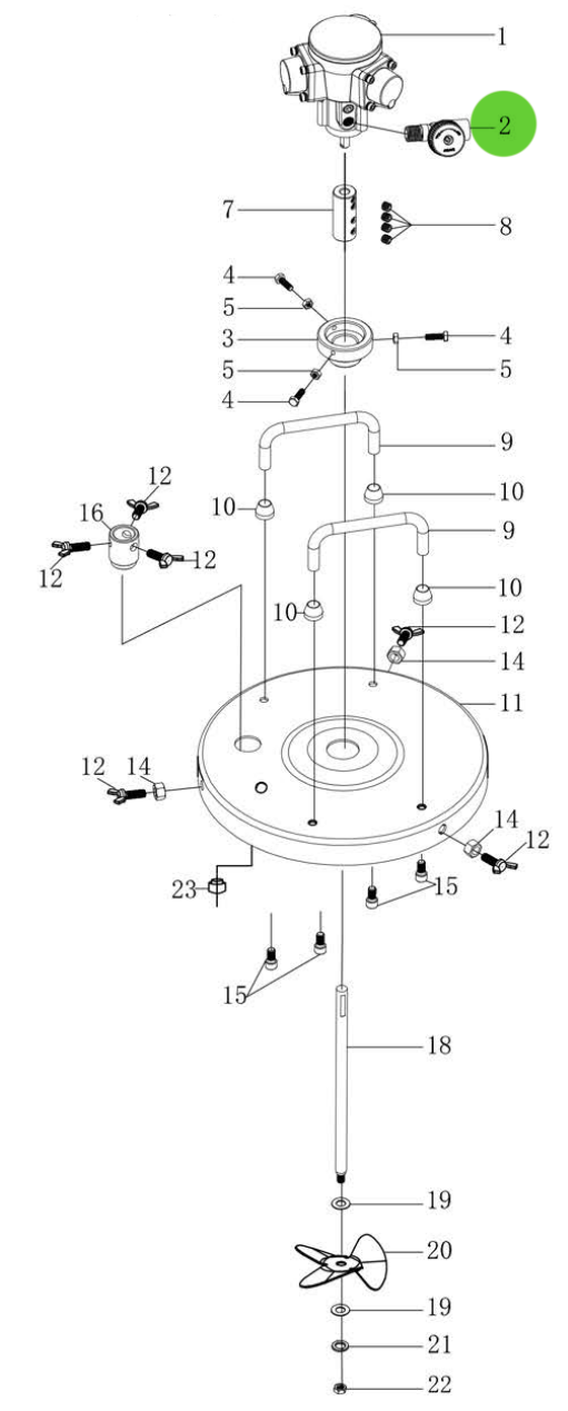 Total Finishing's Premium Air Motor Damper for 5 - Gallon Agitator