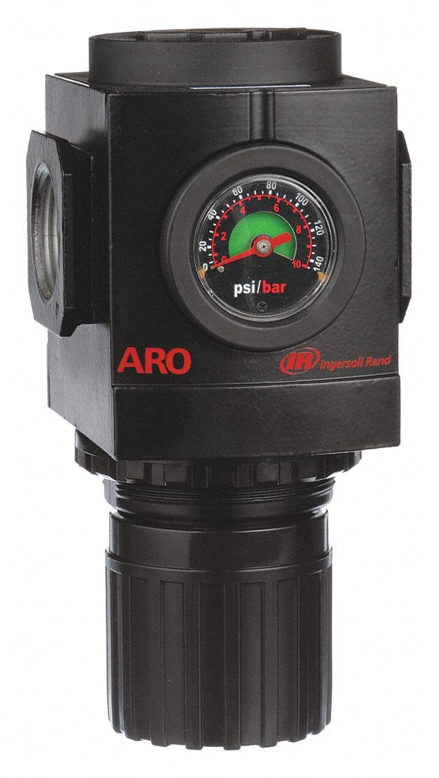 ARO 3000 Series Regulator: 0 - 140 PSI, 290 SCFM Flush Mount Gauge