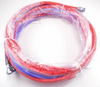 Must-Have 3/16 AAA Fluid & Air Hose Set - Blue Fluid/Red Air (1885 psi) with 1/4 x 1/4 NPS Female Fittings