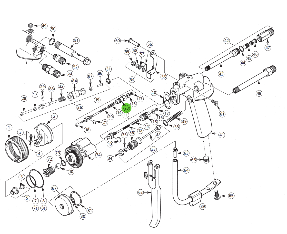 Binks 102-2429 Catalyst Packing Nut: Essential for Gel Coat Guns!