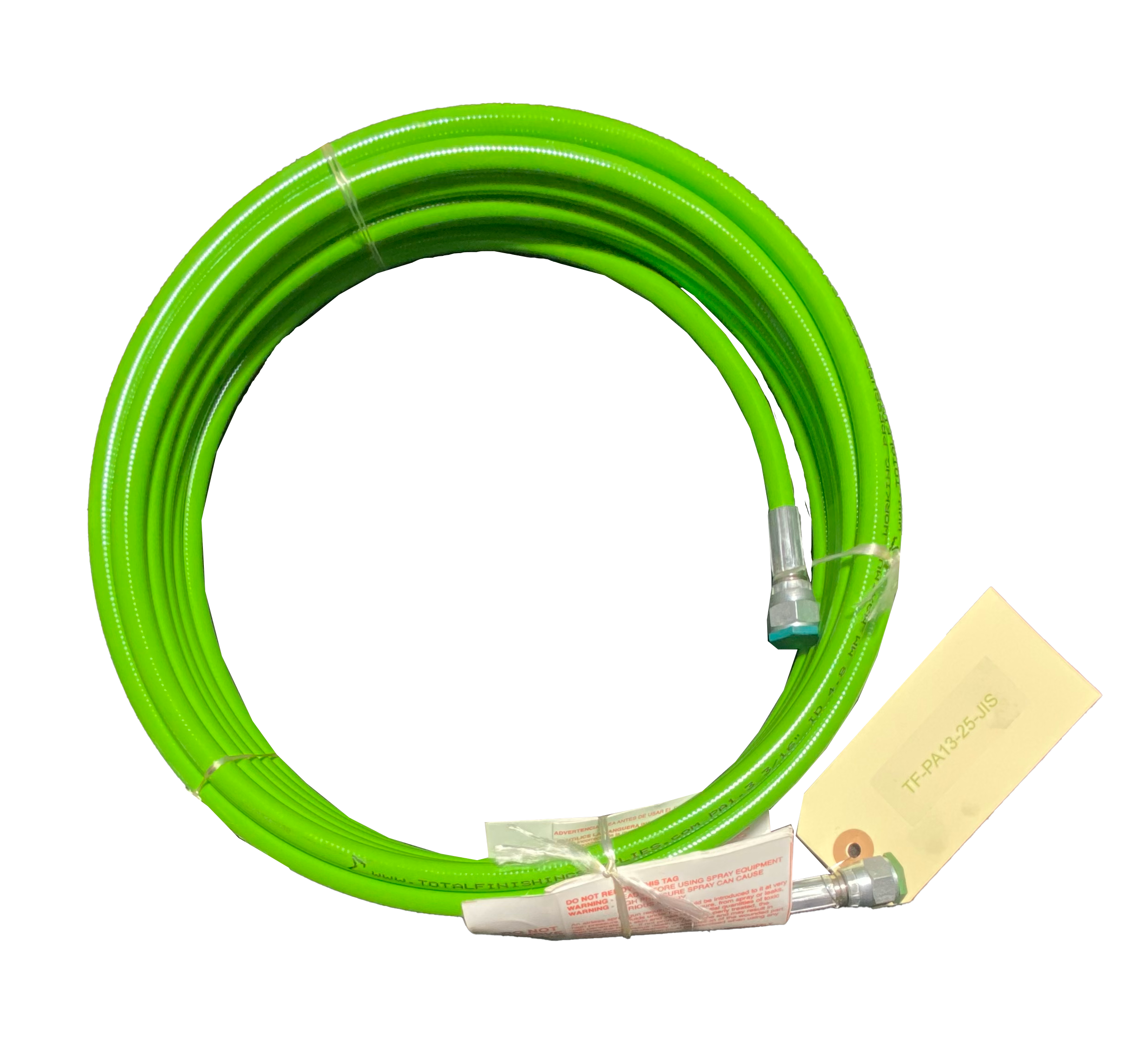 3/16” High-Pressure Green Airless Fluid Hose (5000 psi) - Ideal for Paint Spraying!