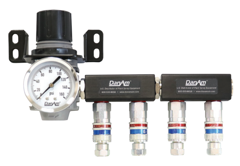 Dan-Am 4-Drop Point-of-Use Compressed Air Regulator - The Ultimate Solution for Precise Air Control! (Part #675654)