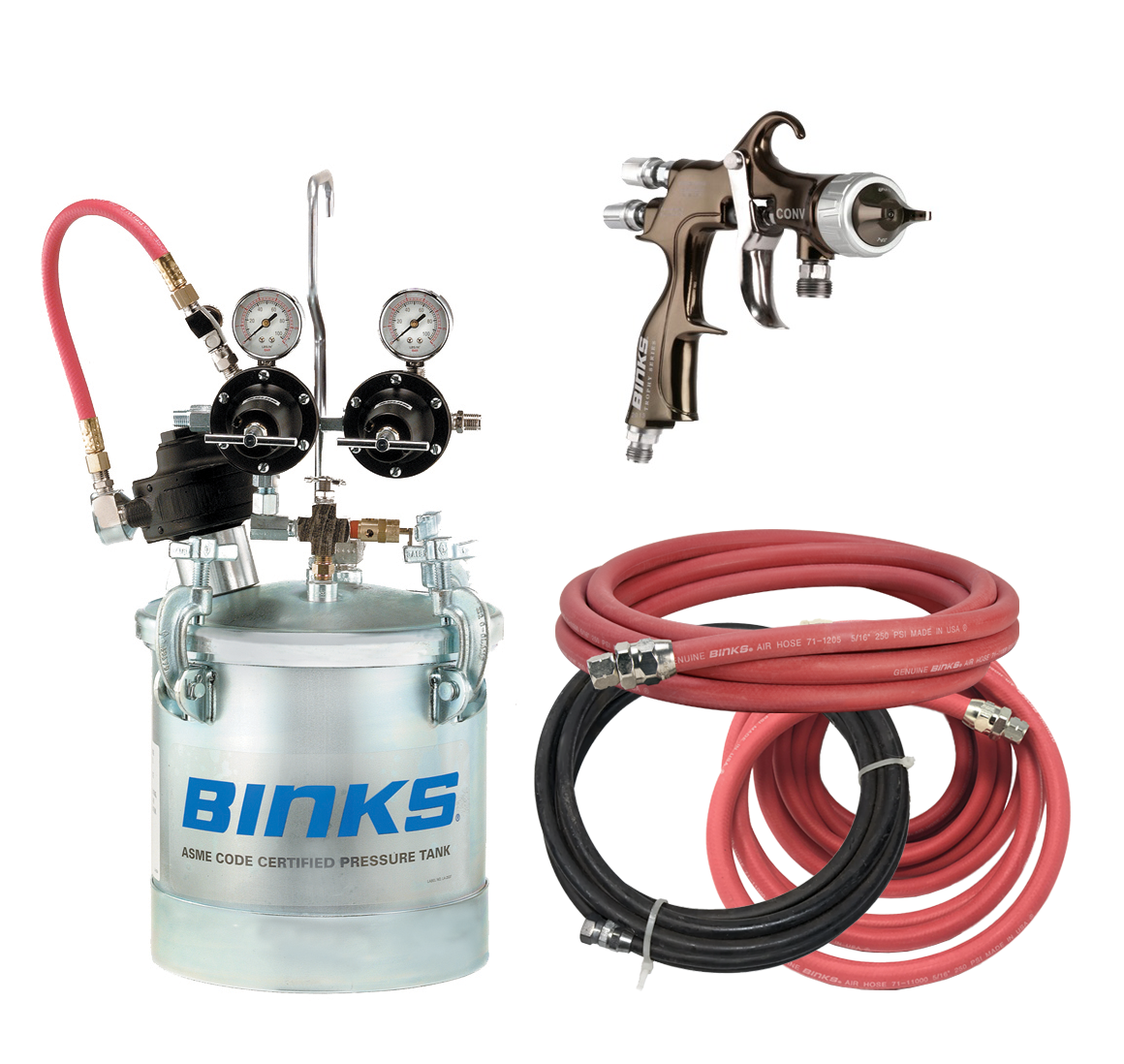 Ultimate Deluxe Boat Sprayers Kit: Binks Trophy Gun, Pressure Tank, and Hoses