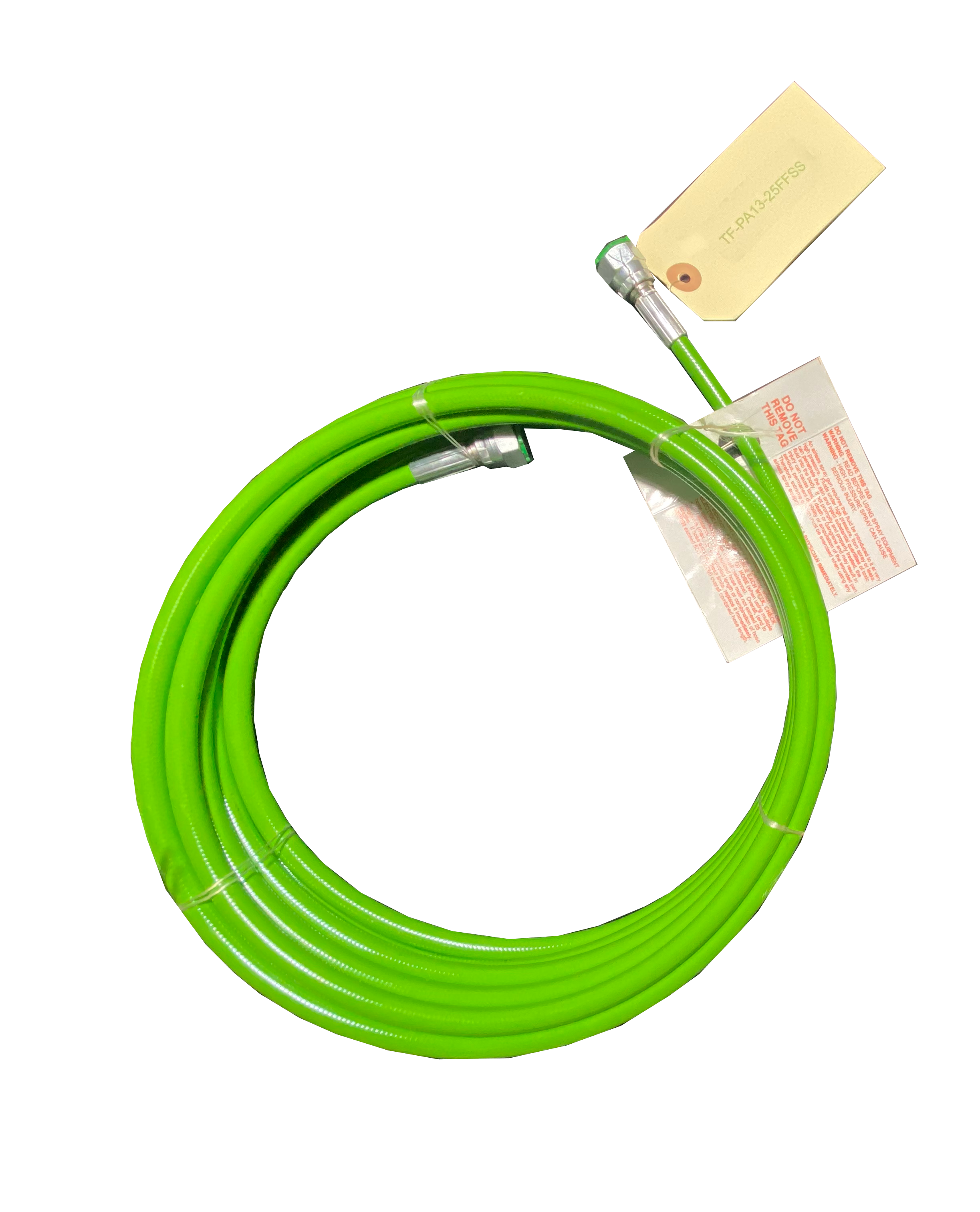 3/16” High-Pressure Green Airless Fluid Hose (5000 psi) - Ideal for Paint Spraying!