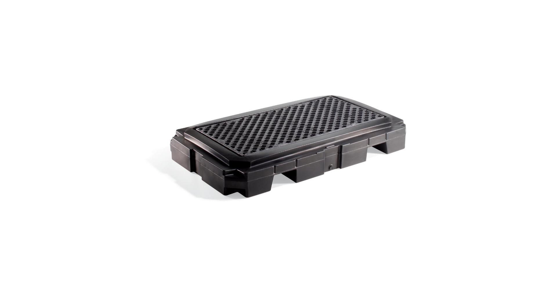 Heavy-Duty 2-Drum PolySpill Pallet Holds (2) 55 gal. Drums, 40 x 66 x 8.75, 66 gal. Sump Capacity
