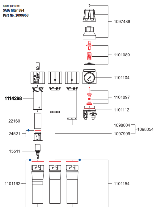 SATA 500 Series Pressure Reducer: Adjustable with Counter Screws